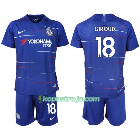 Billiga Fotbollströjor Chelsea GIROUD 18 Barn Hemma tröja 2018/19 Kortärmad